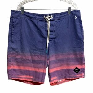 American Eagle Blue Pink Ombre Board Shorts Swim Trunks Men’s L Surf